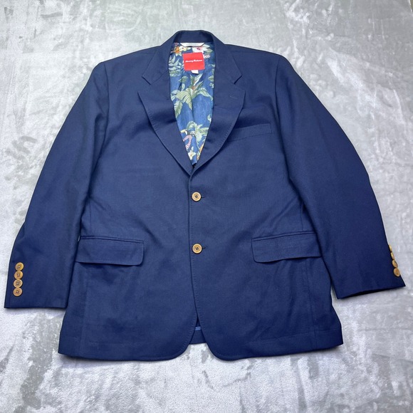 Tommy Bahama Other - Tommy Bahama Men's Navy Blue Wool Blazer Sport Coat Floral Lining Sz 40R USA